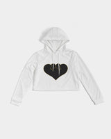 2 Hearts One Love Women's All-Over Print Cropped Hoodie