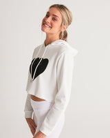 2 Hearts One Love Women's All-Over Print Cropped Hoodie