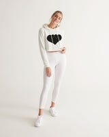 2 Hearts One Love Women's All-Over Print Cropped Hoodie