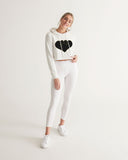 2 Hearts One Love Women's All-Over Print Cropped Hoodie