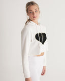 2 Hearts One Love Women's All-Over Print Cropped Hoodie