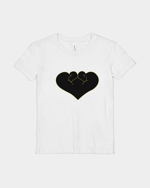 2 Hearts One Love Youth Short Sleeve Crewneck Jersey Tee | B&C