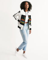 B-U BE UNIQUE Women's All-Over Print Bomber Jacket