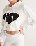 2 Hearts One Love Women's All-Over Print Cropped Hoodie