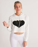 2 Hearts One Love Women's All-Over Print Cropped Hoodie